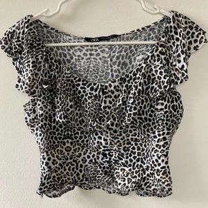 Animal print Zara crop top